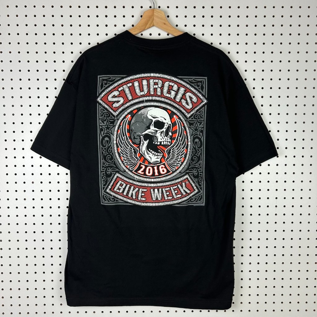 Hot Leather Sturgis Bike Week Xl Motorcycle Biker T Shirt Black Skull Graphic 16